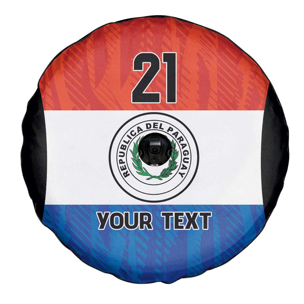 Paraguay Football Custom Spare Tire Cover Come On Albirroja with Flag Style