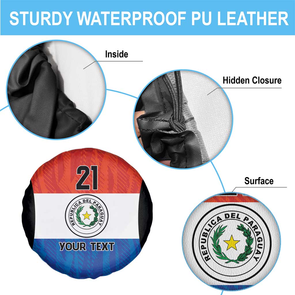 Paraguay Football Custom Spare Tire Cover Come On Albirroja with Flag Style