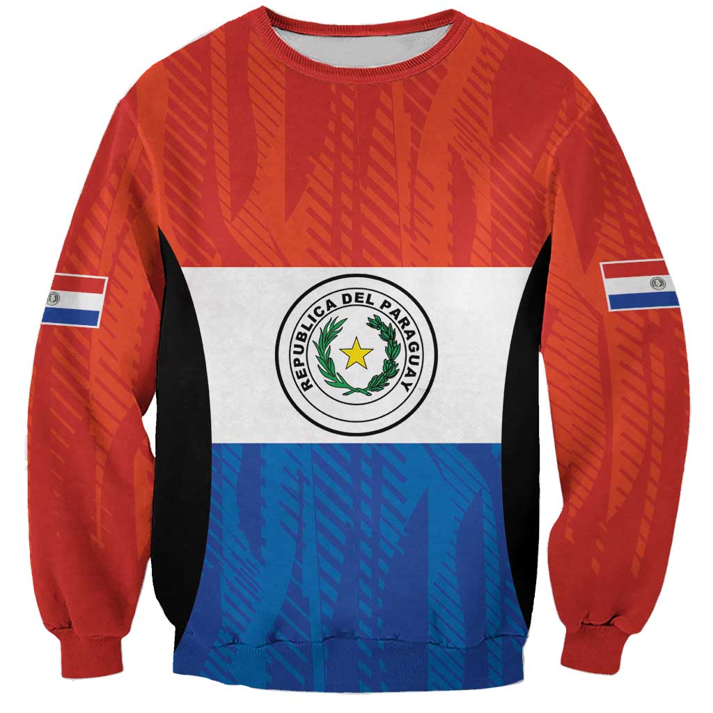 Paraguay Football Custom Sweatshirt Come On Albirroja with Flag Style