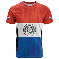 Paraguay Football Custom T Shirt Come On Albirroja with Flag Style
