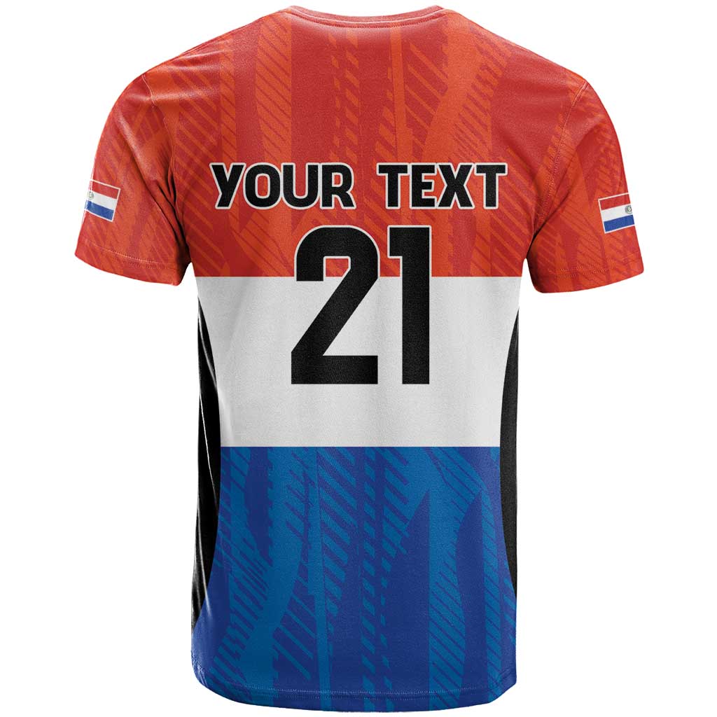 Paraguay Football Custom T Shirt Come On Albirroja with Flag Style