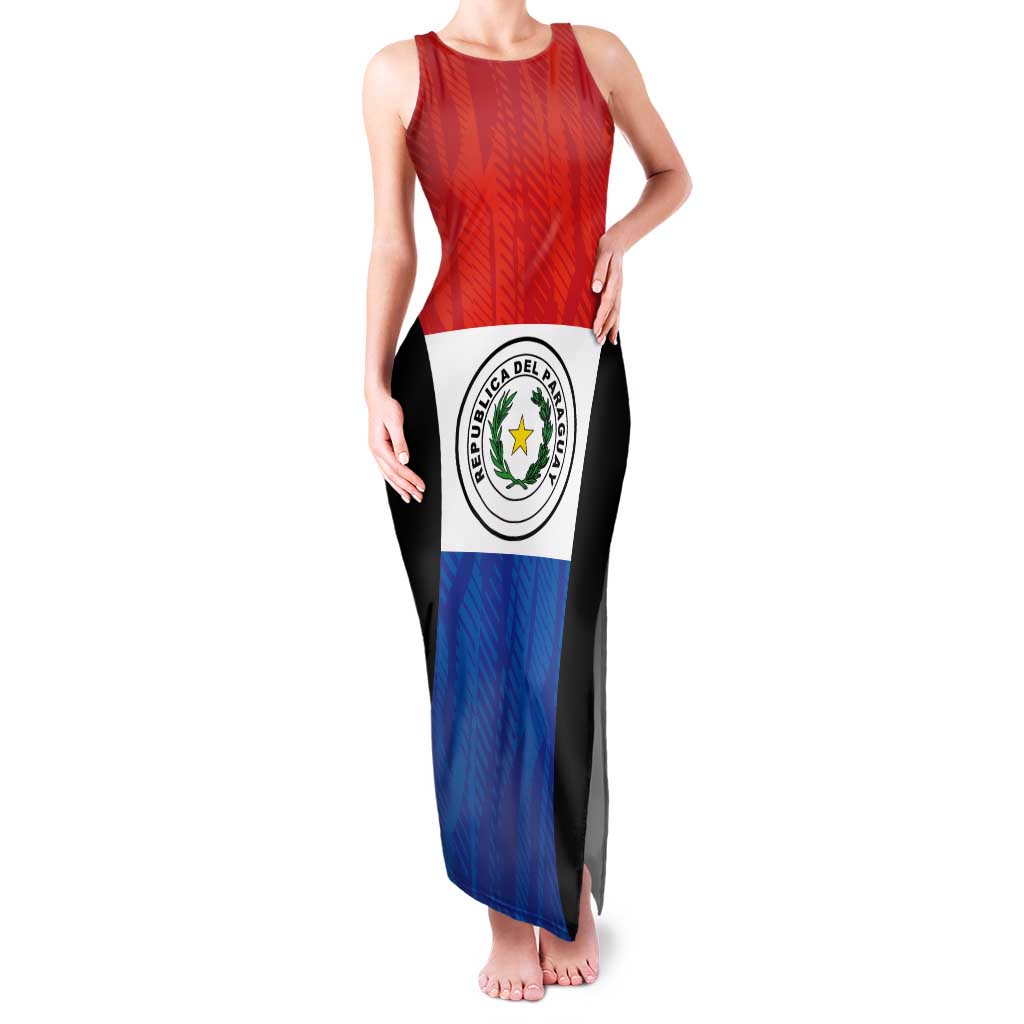 Paraguay Football Custom Tank Maxi Dress Come On Albirroja with Flag Style