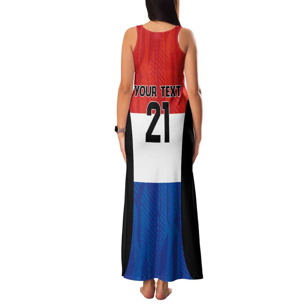 Paraguay Football Custom Tank Maxi Dress Come On Albirroja with Flag Style