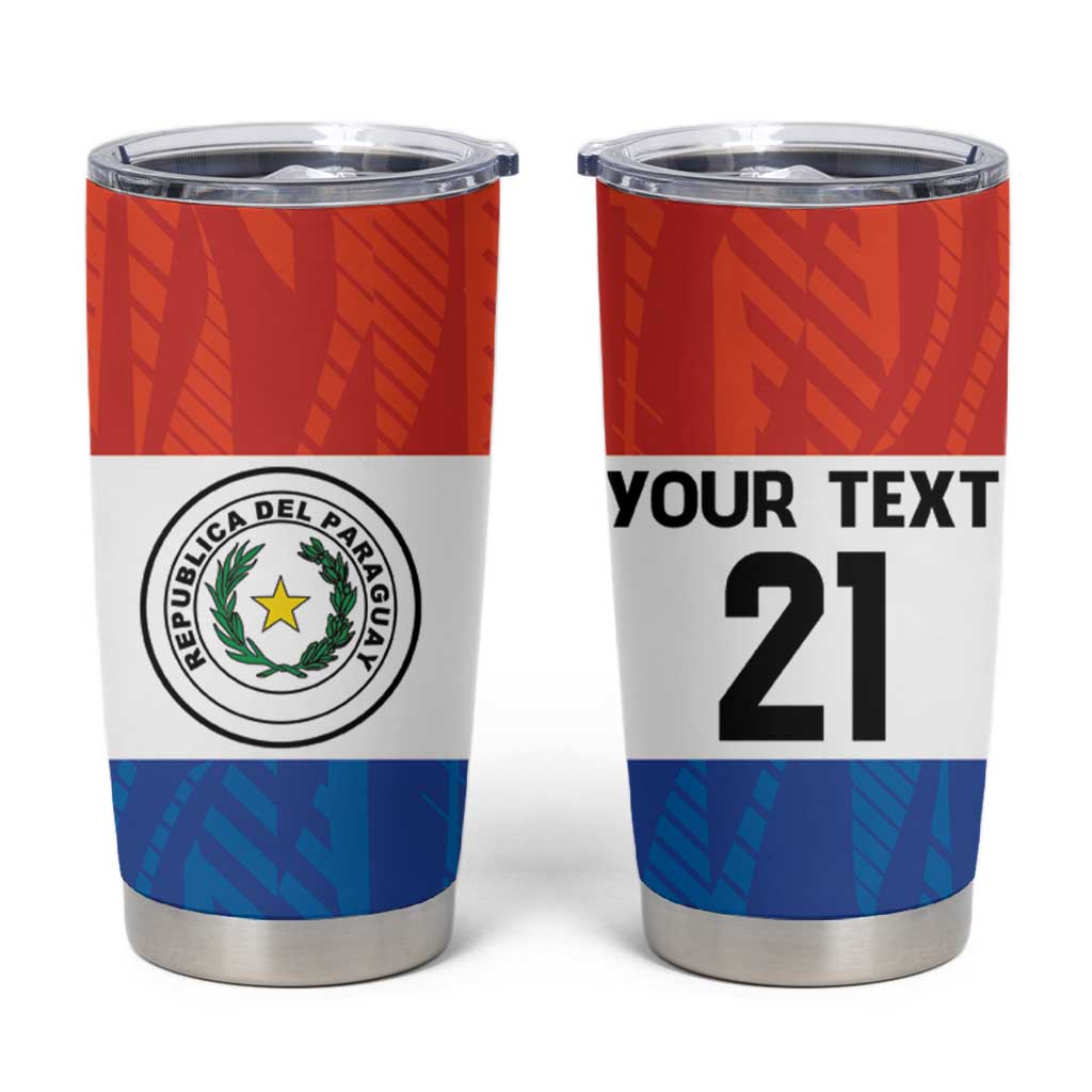 Paraguay Football Custom Tumbler Cup Come On Albirroja with Flag Style