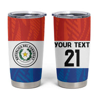 Paraguay Football Custom Tumbler Cup Come On Albirroja with Flag Style