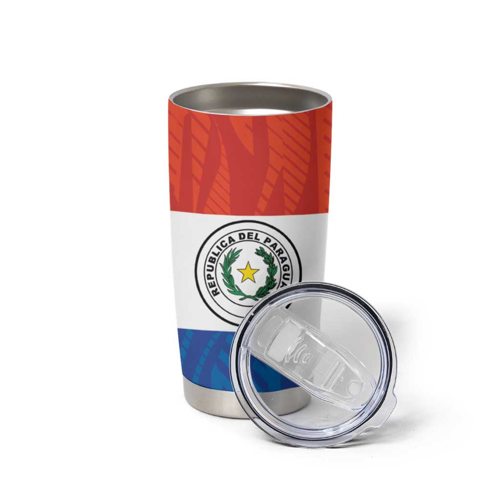 Paraguay Football Custom Tumbler Cup Come On Albirroja with Flag Style