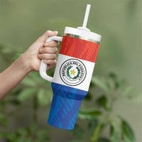 Paraguay Football Custom Tumbler With Handle Come On Albirroja with Flag Style