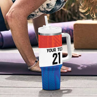 Paraguay Football Custom Tumbler With Handle Come On Albirroja with Flag Style