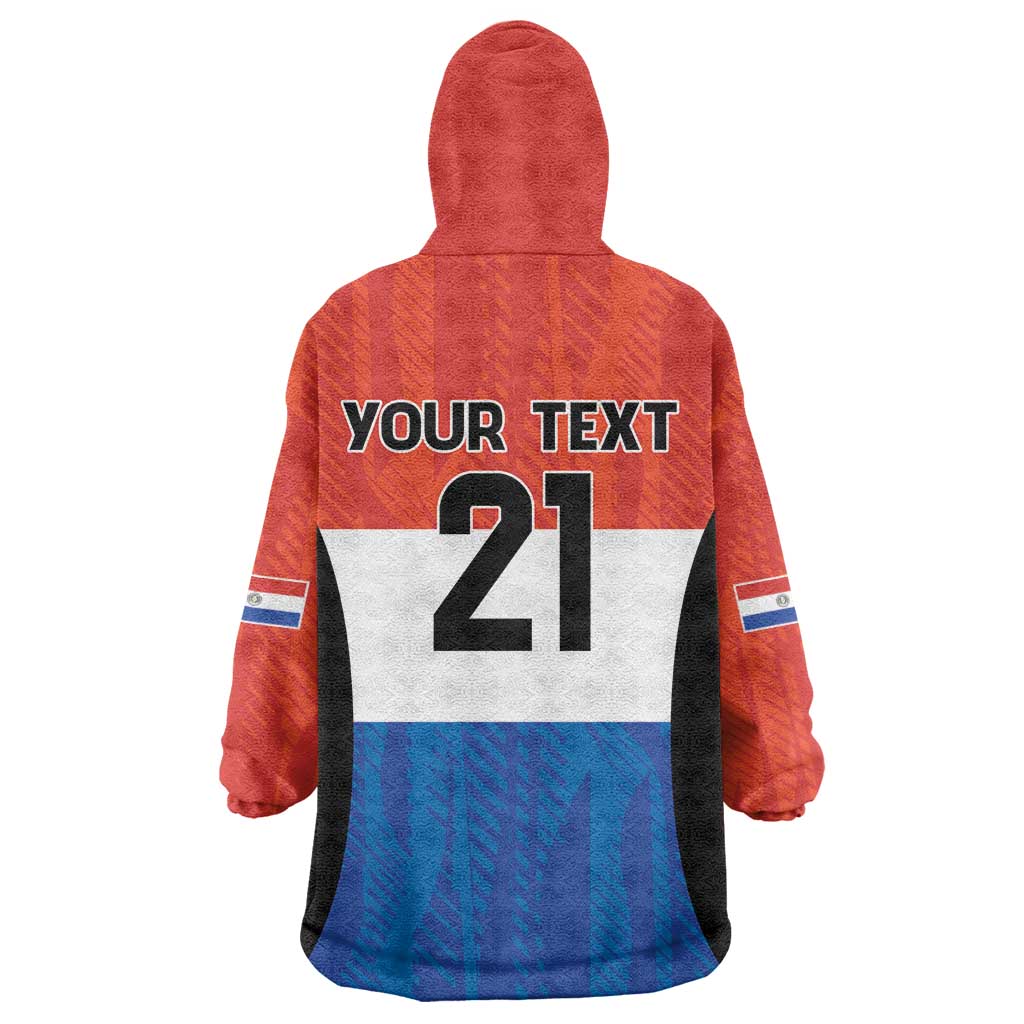 Paraguay Football Custom Wearable Blanket Hoodie Come On Albirroja with Flag Style