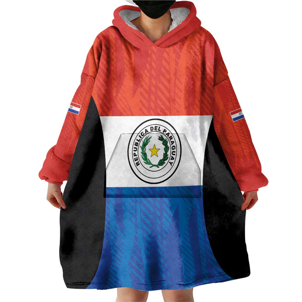 Paraguay Football Custom Wearable Blanket Hoodie Come On Albirroja with Flag Style