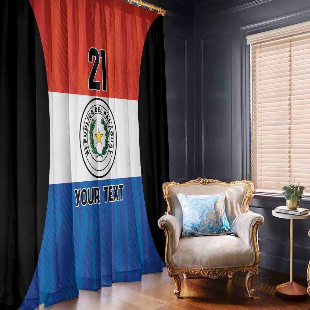 Paraguay Football Custom Window Curtain Come On Albirroja with Flag Style