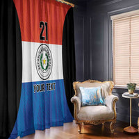Paraguay Football Custom Window Curtain Come On Albirroja with Flag Style
