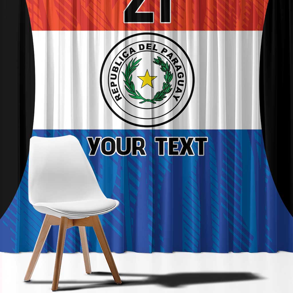 Paraguay Football Custom Window Curtain Come On Albirroja with Flag Style
