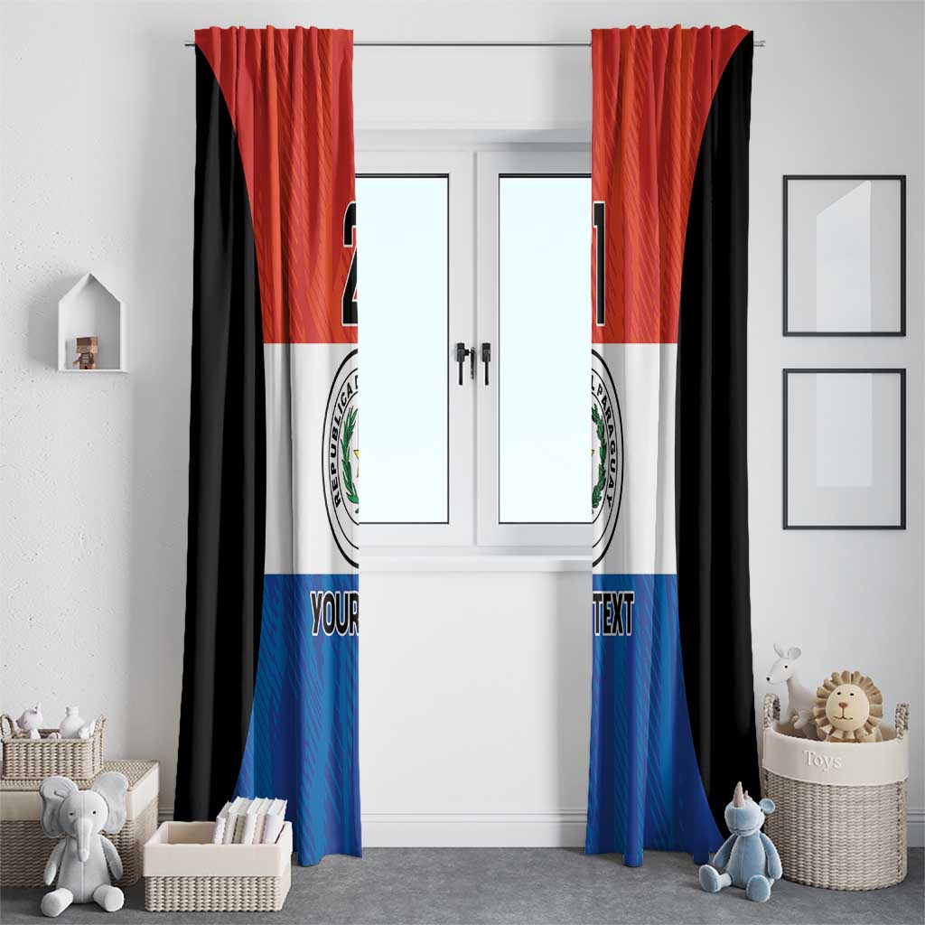 Paraguay Football Custom Window Curtain Come On Albirroja with Flag Style