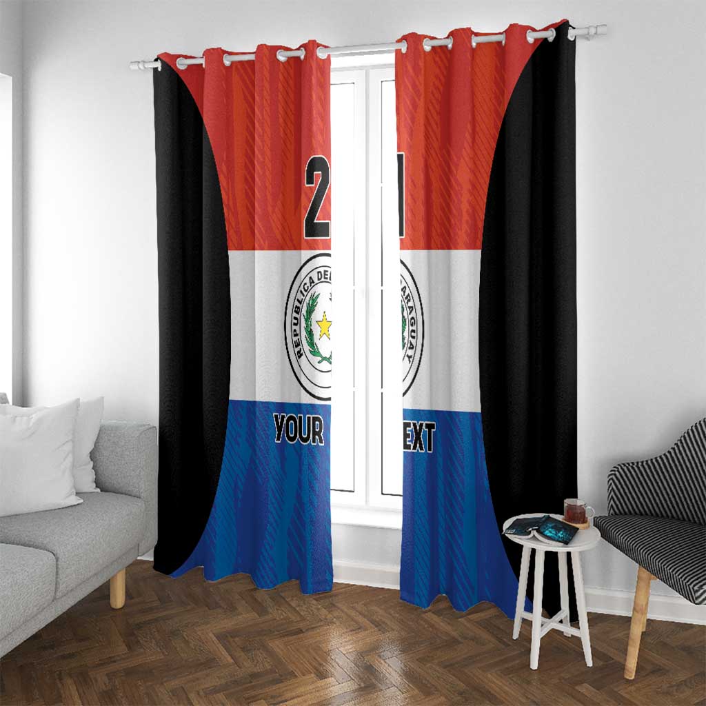 Paraguay Football Custom Window Curtain Come On Albirroja with Flag Style