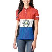 Paraguay Football Custom Women Polo Shirt Come On Albirroja with Flag Style