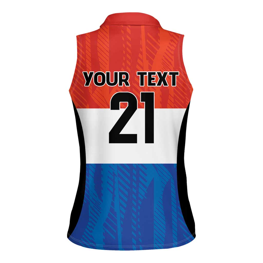 Paraguay Football Custom Women Sleeveless Polo Shirt Come On Albirroja with Flag Style