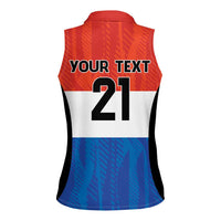 Paraguay Football Custom Women Sleeveless Polo Shirt Come On Albirroja with Flag Style