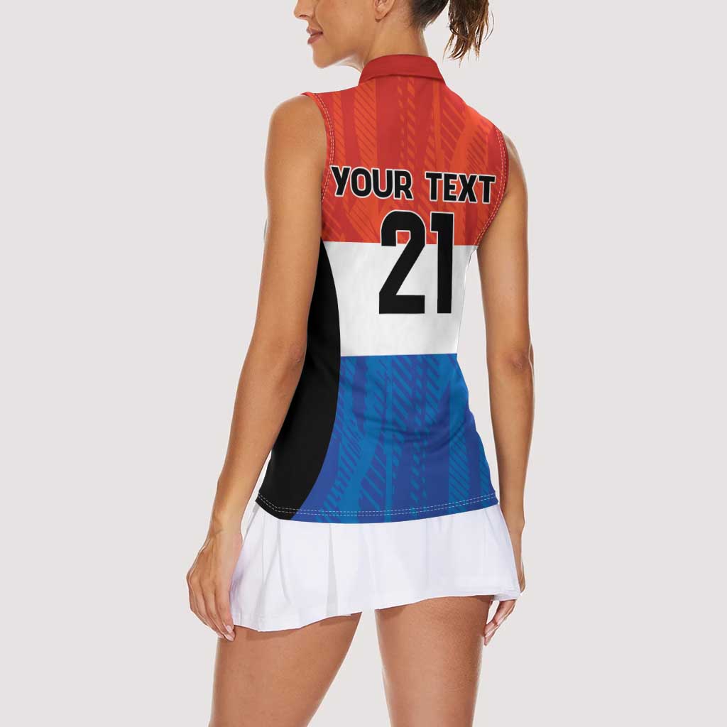 Paraguay Football Custom Women Sleeveless Polo Shirt Come On Albirroja with Flag Style