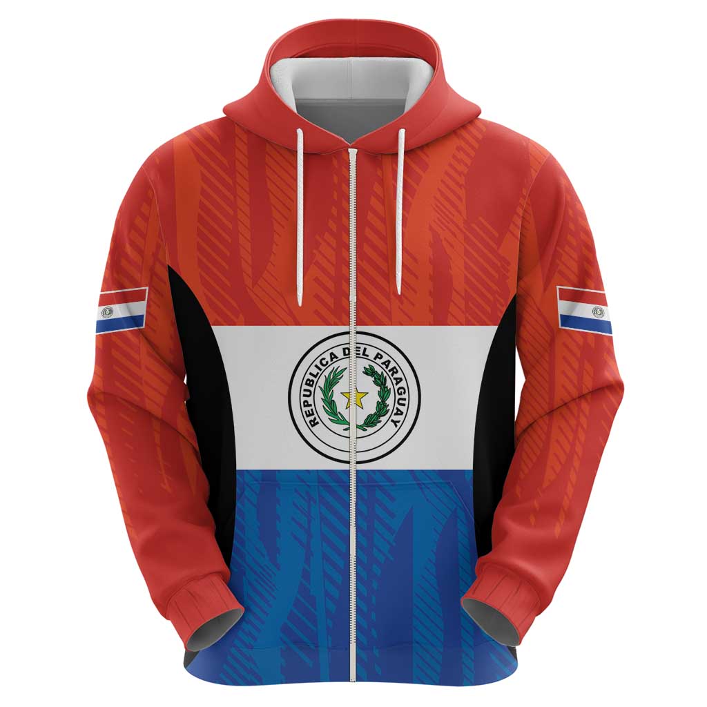 Paraguay Football Custom Zip Hoodie Come On Albirroja with Flag Style