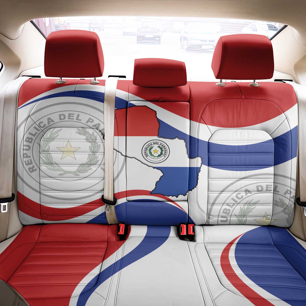Paraguay Paz y justicia Back Car Seat Cover Coat of arms of Paraguay