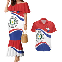 Paraguay Paz y justicia Couples Matching Mermaid Dress and Hawaiian Shirt Coat of arms of Paraguay