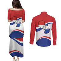 Paraguay Paz y justicia Couples Matching Puletasi and Long Sleeve Button Shirt Coat of arms of Paraguay
