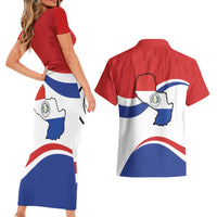 Paraguay Paz y justicia Couples Matching Short Sleeve Bodycon Dress and Hawaiian Shirt Coat of arms of Paraguay