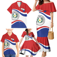 Paraguay Paz y justicia Family Matching Mermaid Dress and Hawaiian Shirt Coat of arms of Paraguay