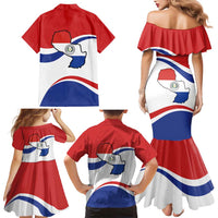 Paraguay Paz y justicia Family Matching Mermaid Dress and Hawaiian Shirt Coat of arms of Paraguay