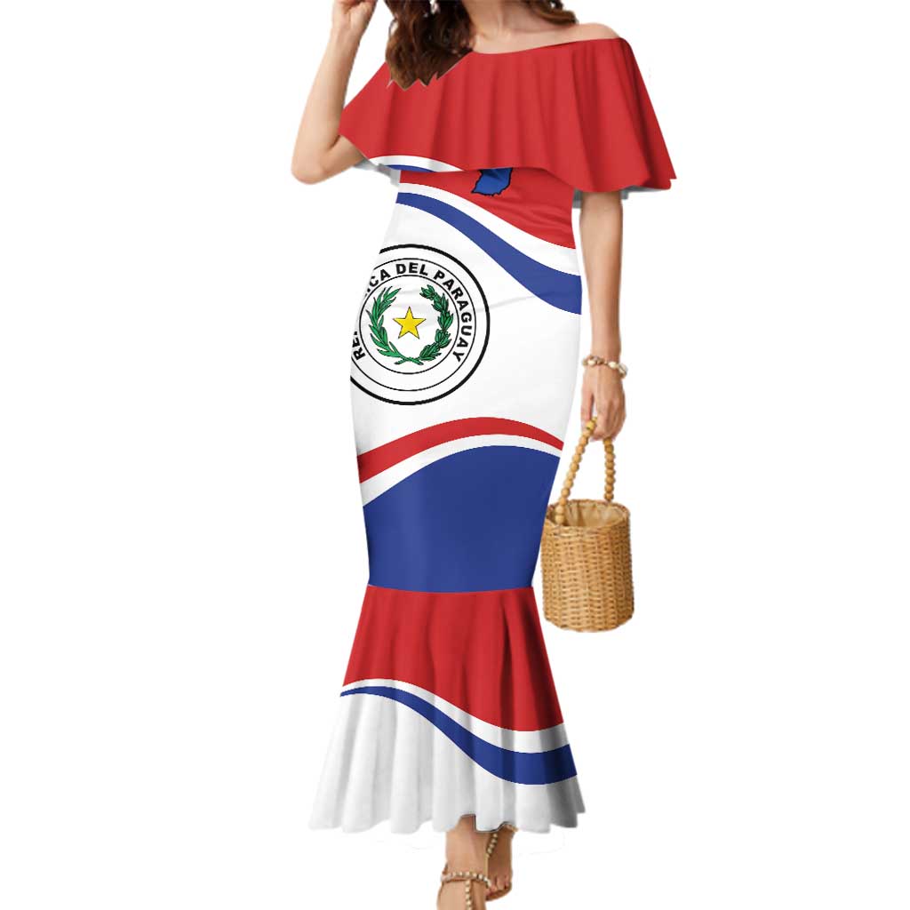 Paraguay Paz y justicia Family Matching Mermaid Dress and Hawaiian Shirt Coat of arms of Paraguay