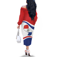 Paraguay Paz y justicia Family Matching Off The Shoulder Long Sleeve Dress and Hawaiian Shirt Coat of arms of Paraguay