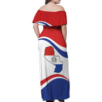 Paraguay Paz y justicia Family Matching Off Shoulder Maxi Dress and Hawaiian Shirt Coat of arms of Paraguay