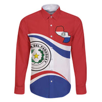 Paraguay Paz y justicia Family Matching Summer Maxi Dress and Hawaiian Shirt Coat of arms of Paraguay