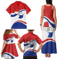 Paraguay Paz y justicia Family Matching Tank Maxi Dress and Hawaiian Shirt Coat of arms of Paraguay
