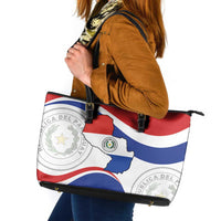 Paraguay Paz y justicia Leather Tote Bag Coat of arms of Paraguay