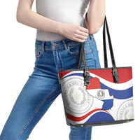 Paraguay Paz y justicia Leather Tote Bag Coat of arms of Paraguay