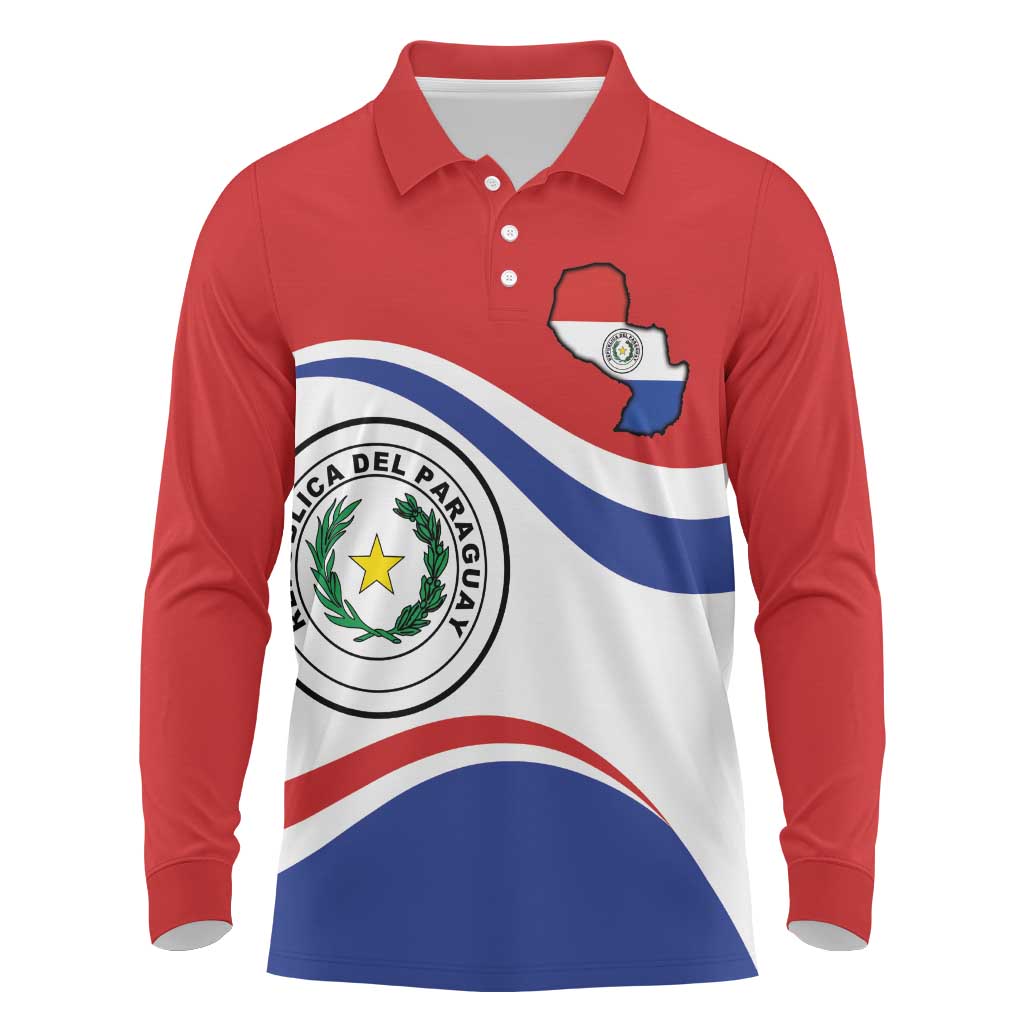 Paraguay Paz y justicia Long Sleeve Polo Shirt Coat of arms of Paraguay