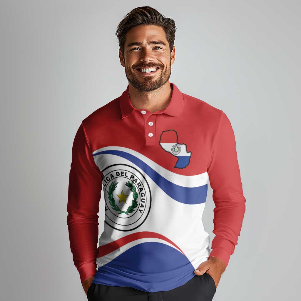Paraguay Paz y justicia Long Sleeve Polo Shirt Coat of arms of Paraguay
