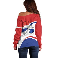 Paraguay Paz y justicia Off Shoulder Sweater Coat of arms of Paraguay