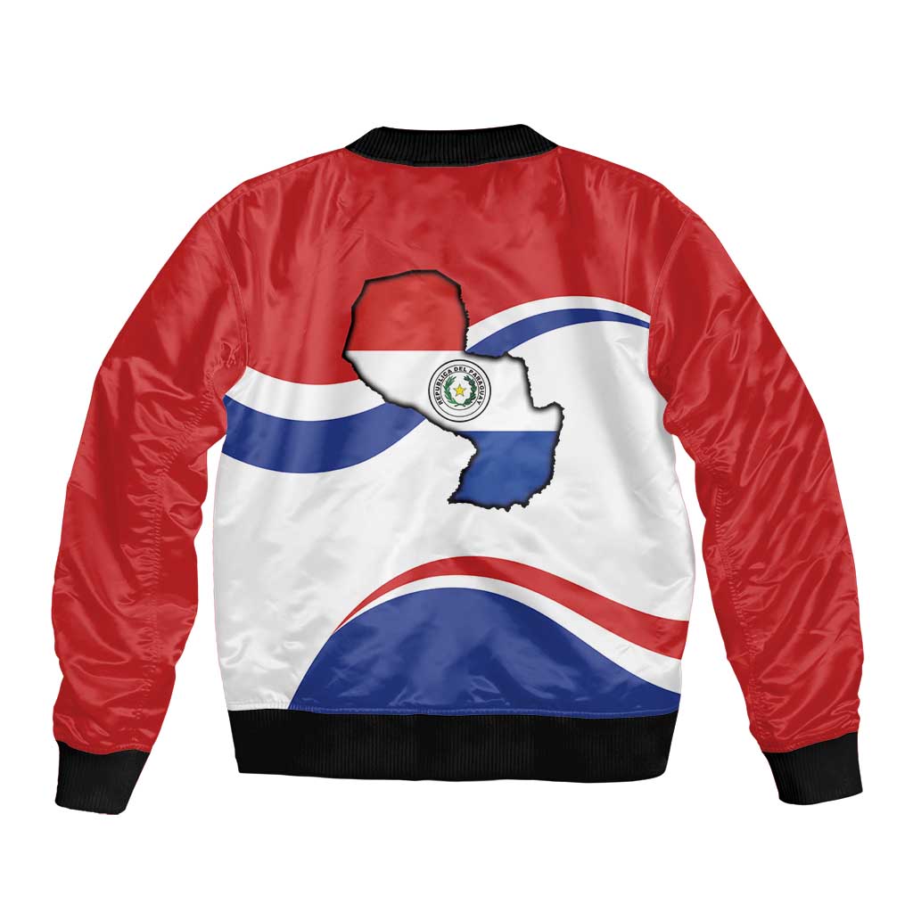 Paraguay Paz y justicia Sleeve Zip Bomber Jacket Coat of arms of Paraguay