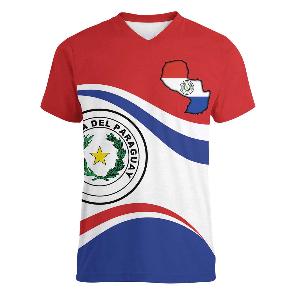 Paraguay Paz y justicia Women V-Neck T-Shirt Coat of arms of Paraguay