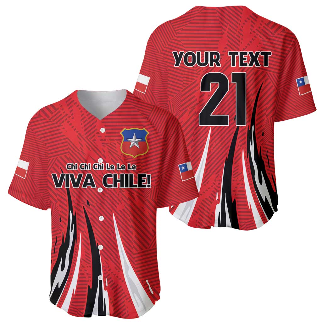 Chile Football Custom Baseball Jersey Chi Chi Chi Le Le Le Viva Chile