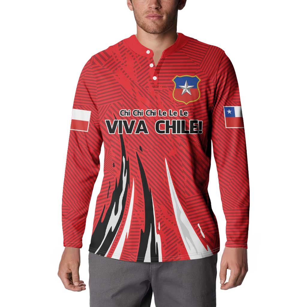 Chile Football Custom Button Sweatshirt Chi Chi Chi Le Le Le Viva Chile