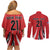 Chile Football Custom Couples Matching Off Shoulder Short Dress and Long Sleeve Button Shirt Chi Chi Chi Le Le Le Viva Chile