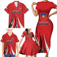 Chile Football Custom Family Matching Short Sleeve Bodycon Dress and Hawaiian Shirt Chi Chi Chi Le Le Le Viva Chile