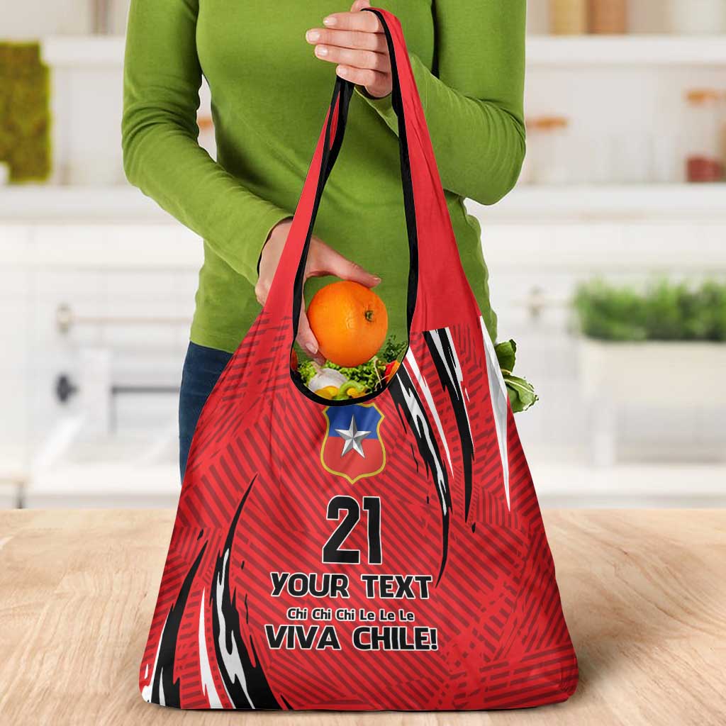 Chile Football Custom Grocery Bag Chi Chi Chi Le Le Le Viva Chile