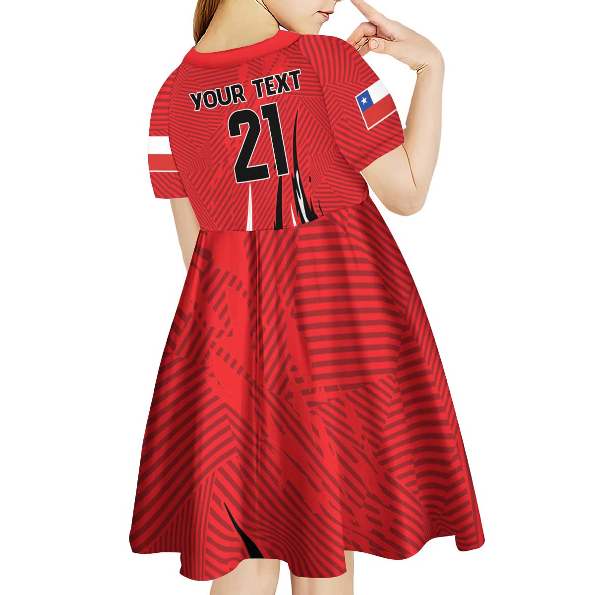 Chile Football Custom Kid Short Sleeve Dress Chi Chi Chi Le Le Le Viva Chile