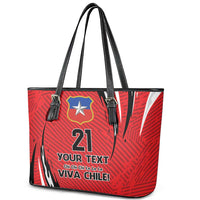 Chile Football Custom Leather Tote Bag Chi Chi Chi Le Le Le Viva Chile