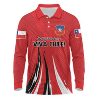 Chile Football Custom Long Sleeve Polo Shirt Chi Chi Chi Le Le Le Viva Chile